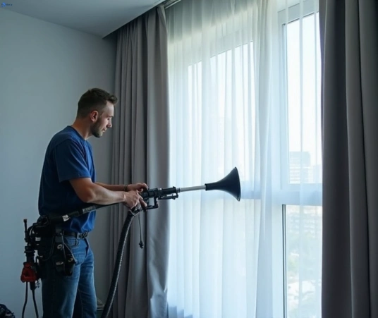 Professional commercial curtain cleaning process equipment Matty Curtain Cleaning eschol-park-nsw